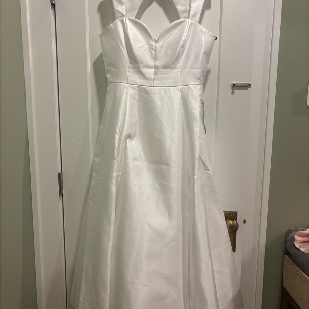 NEW Adrianna Papell White Strap A-Line Wedding Dress